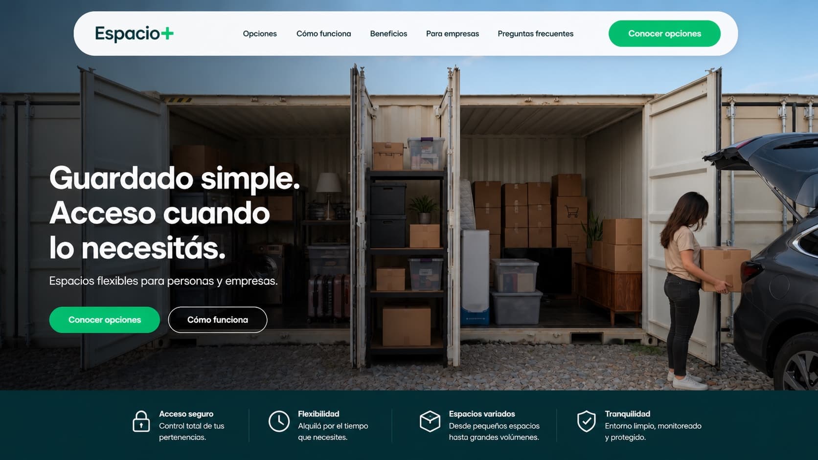 Sitio web anonimizado de una empresa de logística
